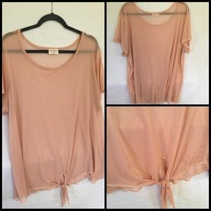 3X Blush Mesh Top